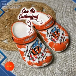 Cincinnati Bengals Crocs – Personalized C.Bengals Football Ripped American Flag Clog Shoes
